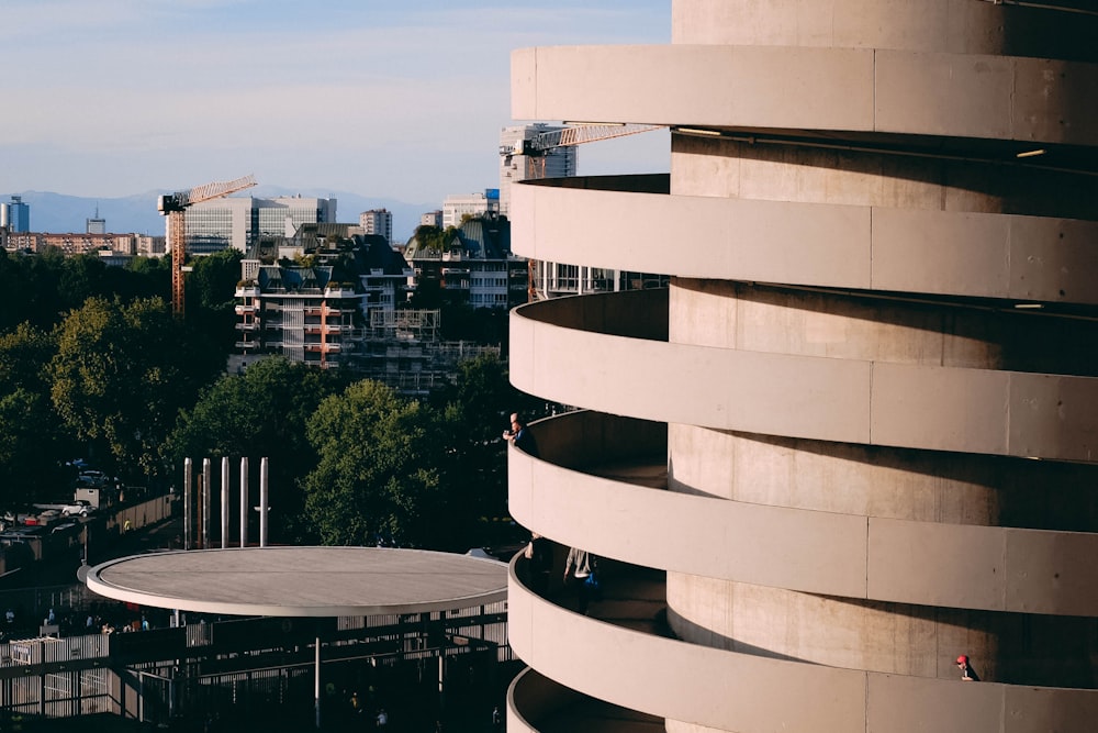 a view of a city from a tall building