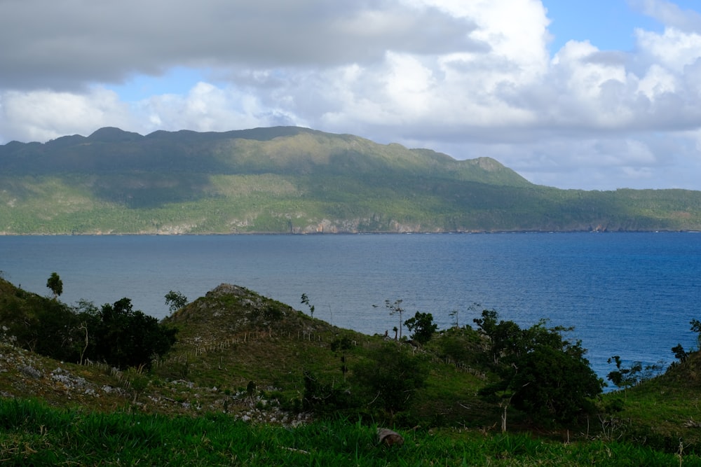 a large body of water surrounded by mountains