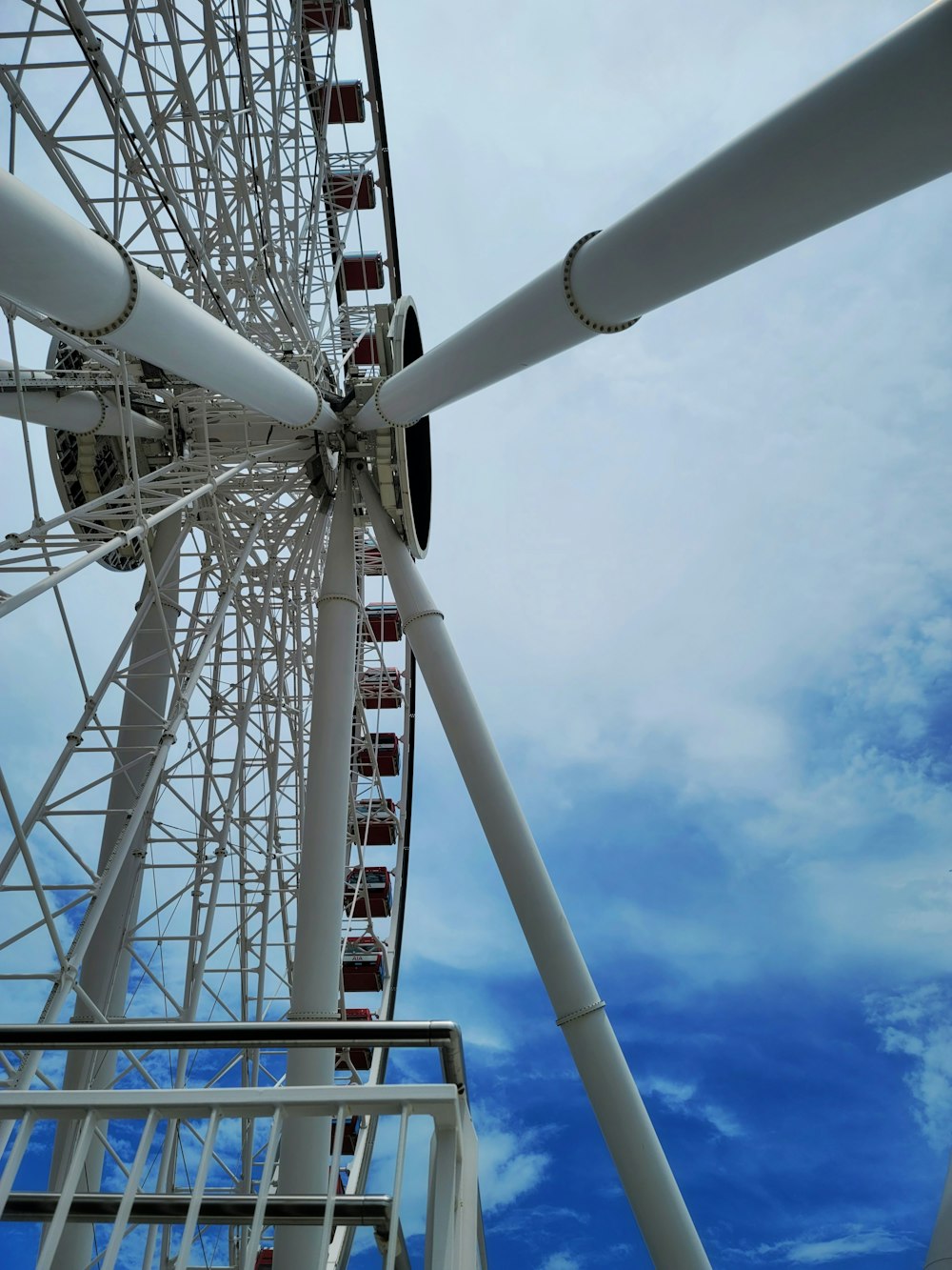 a ferris wheel with a blue sky in the background