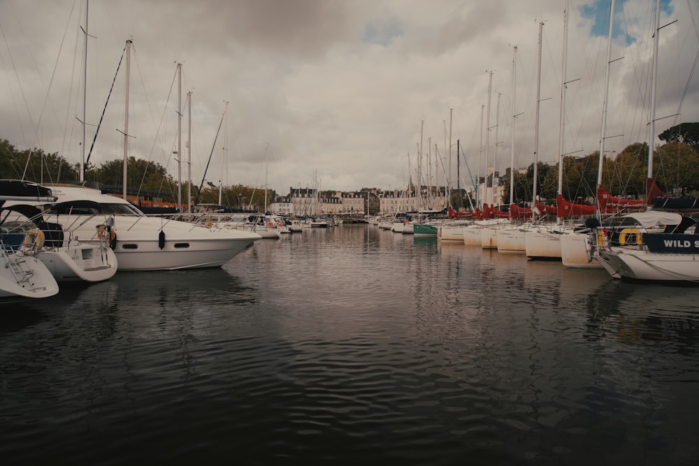 a bunch of boats that are sitting in the water