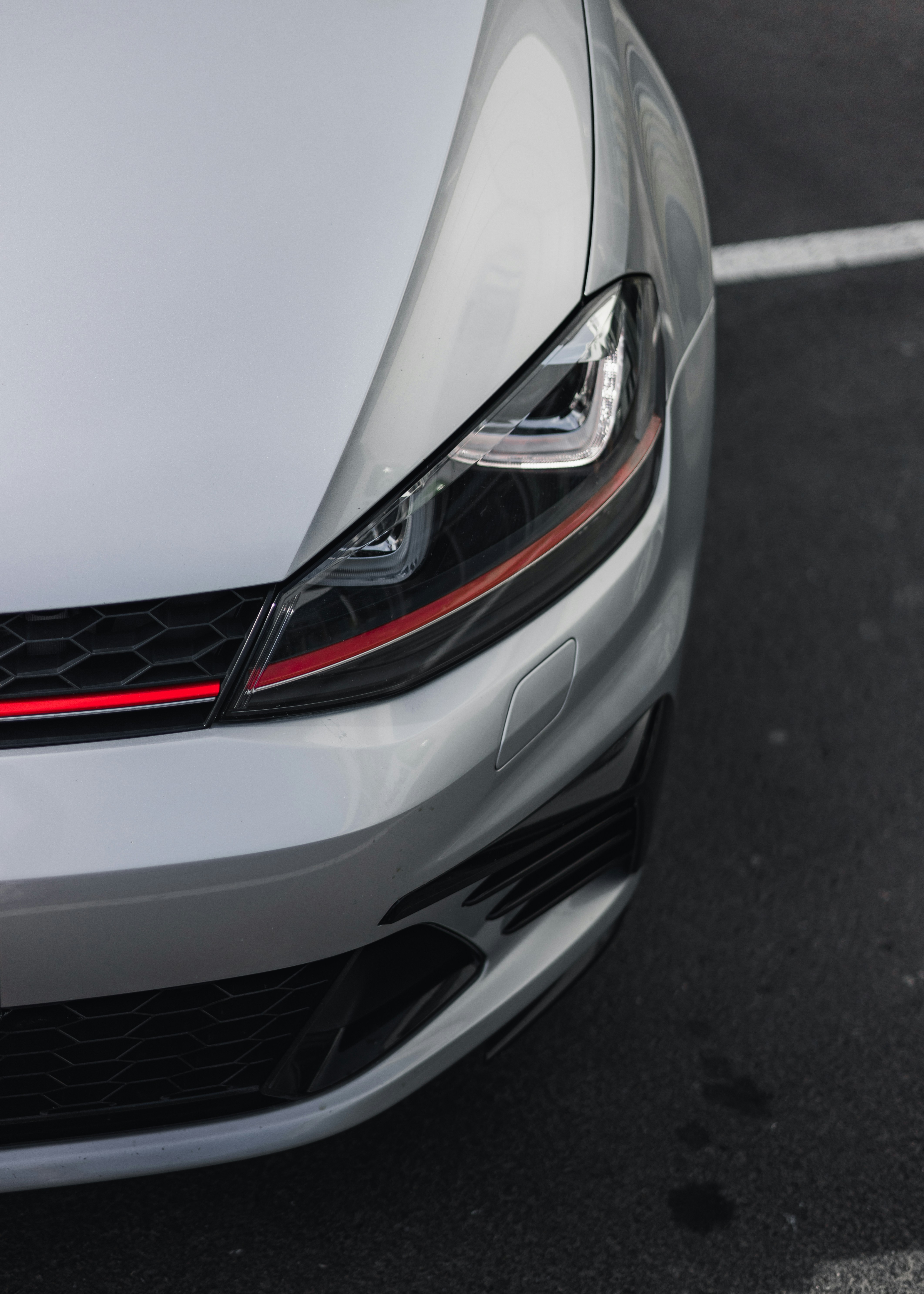 a close up of the front of a car