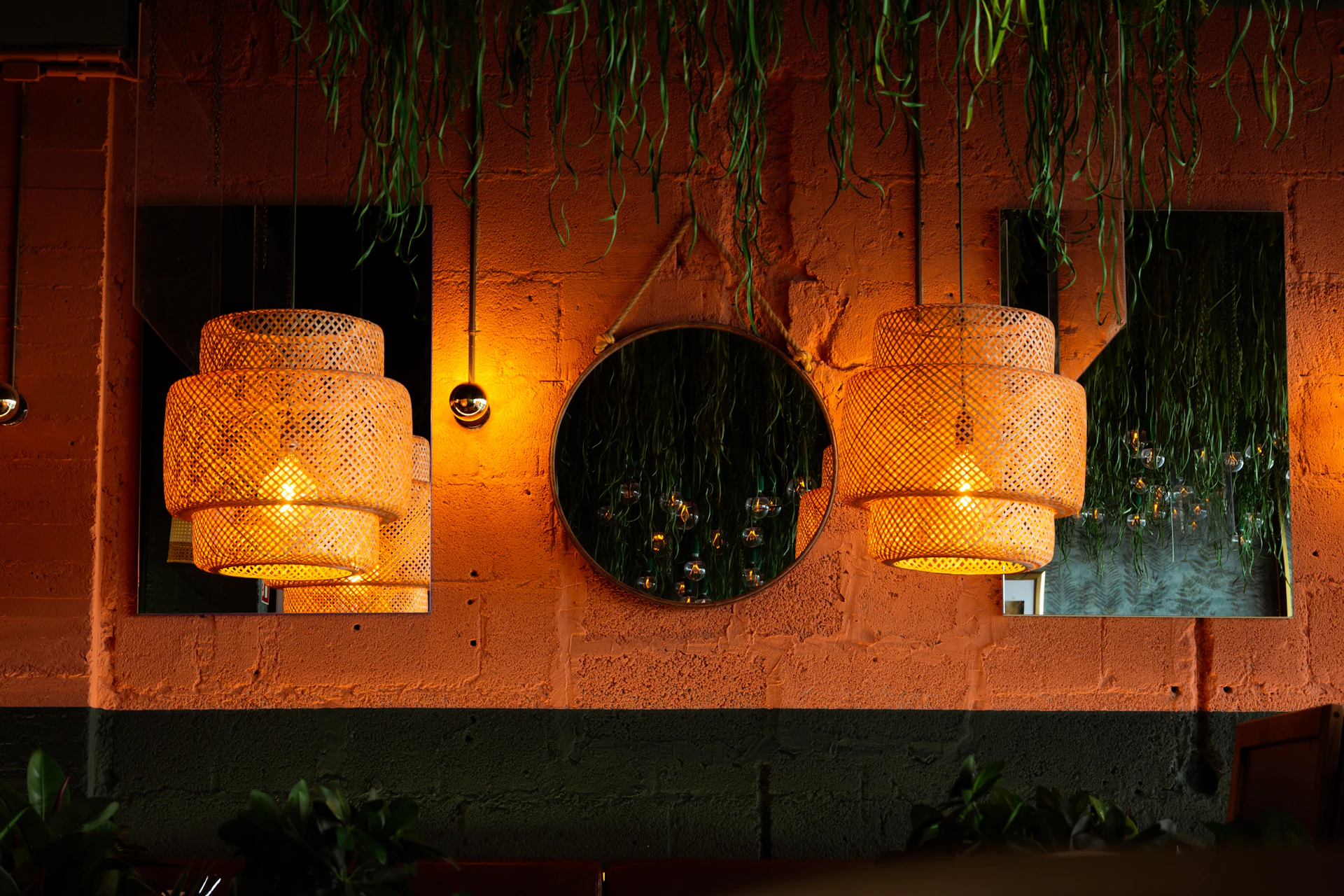a couple of lights that are on a wall