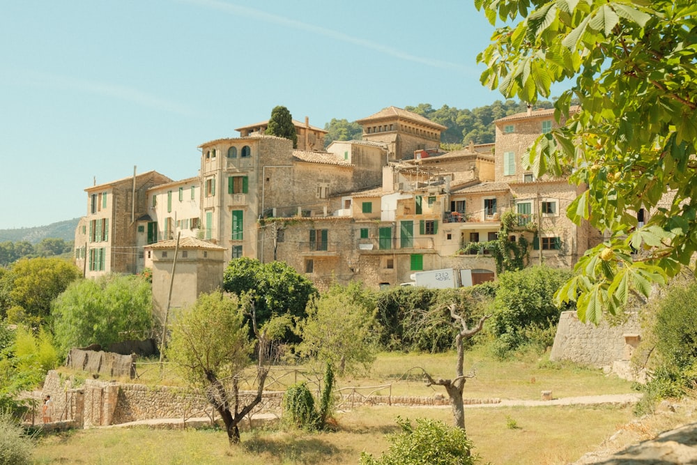 a village with a lot of buildings and trees