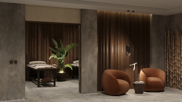 Cozy beauty studio interior with relaxing ambiance and elegant decor.