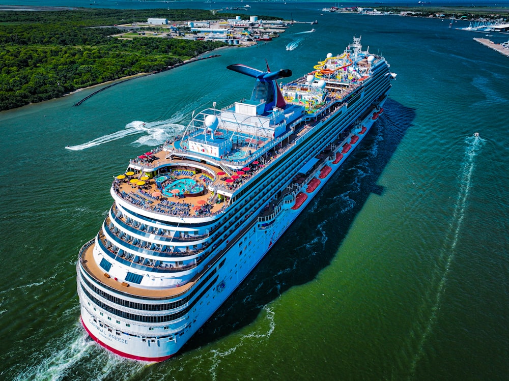 a large cruise ship in the middle of a body of water