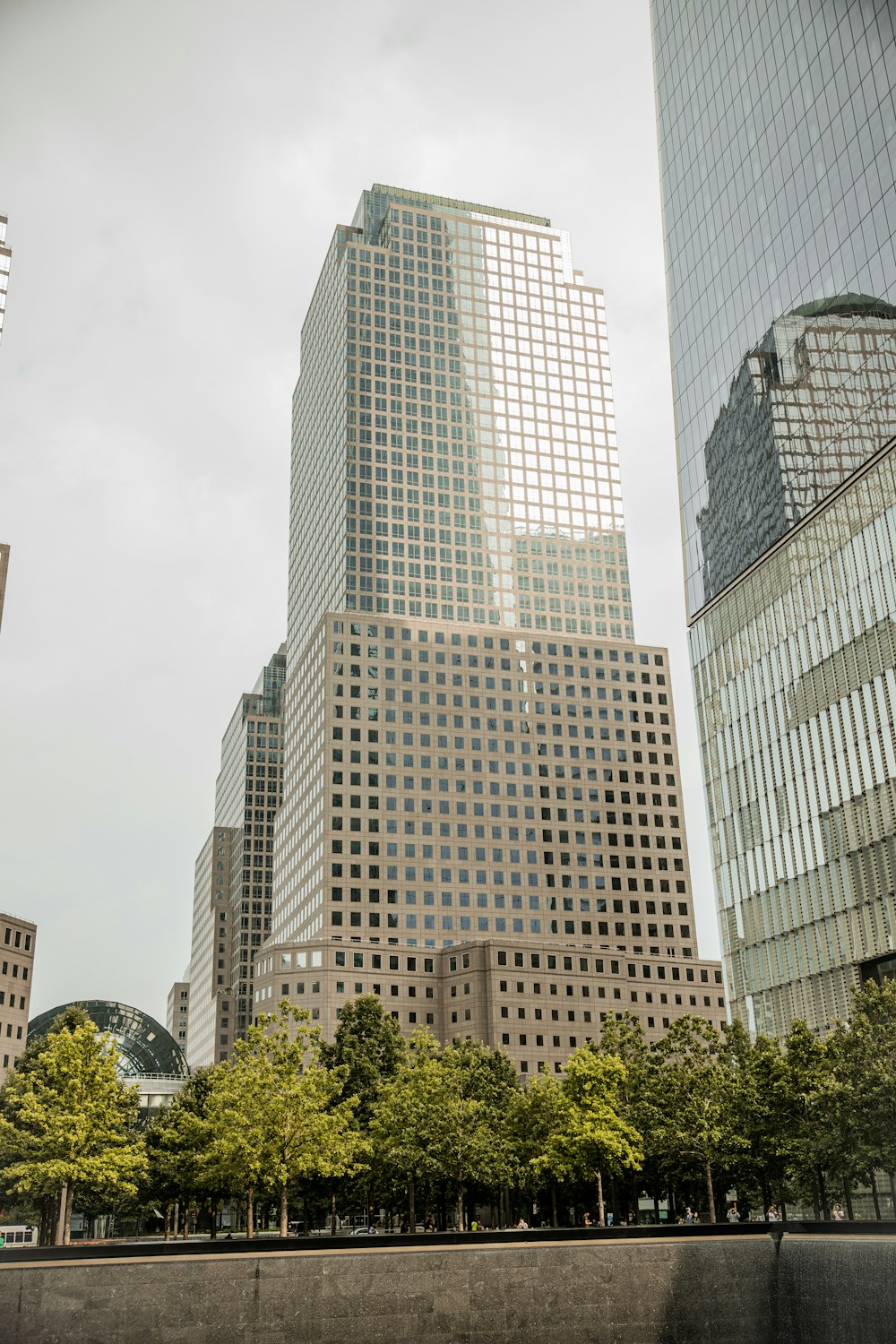 a group of tall buildings in a city