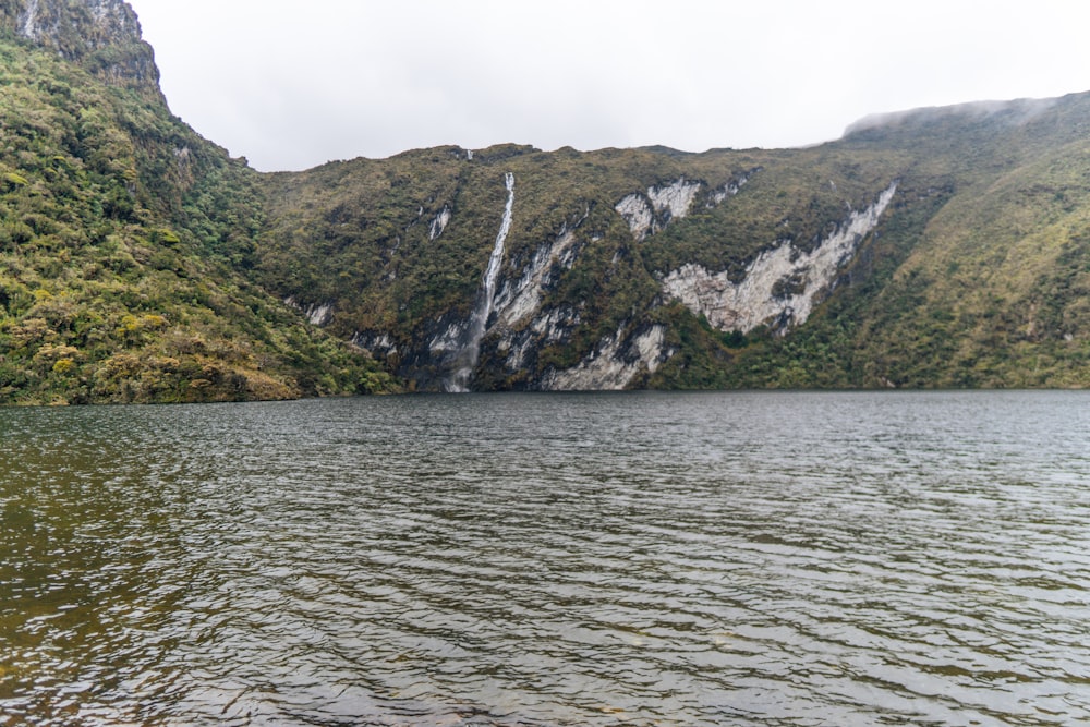 a large body of water surrounded by mountains