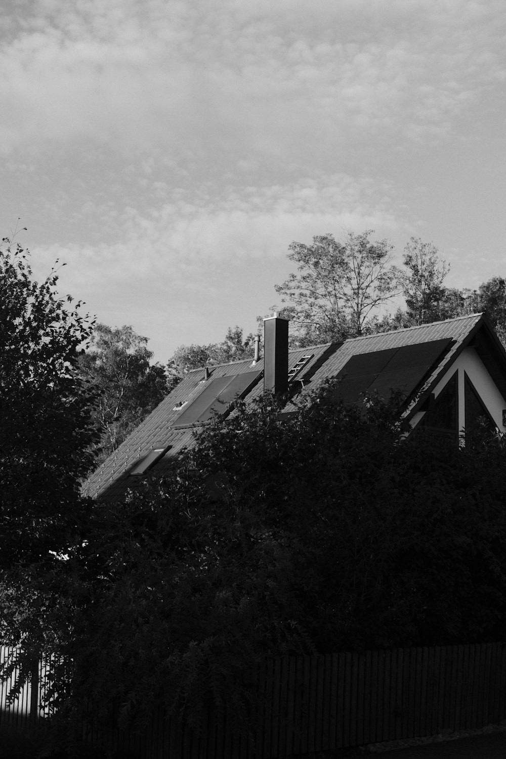 a black and white photo of a house