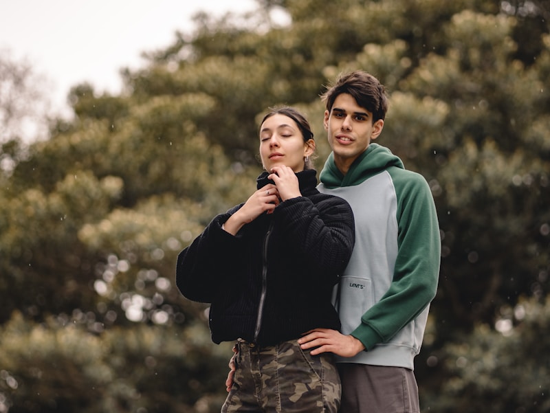 Well-dressed couple pose