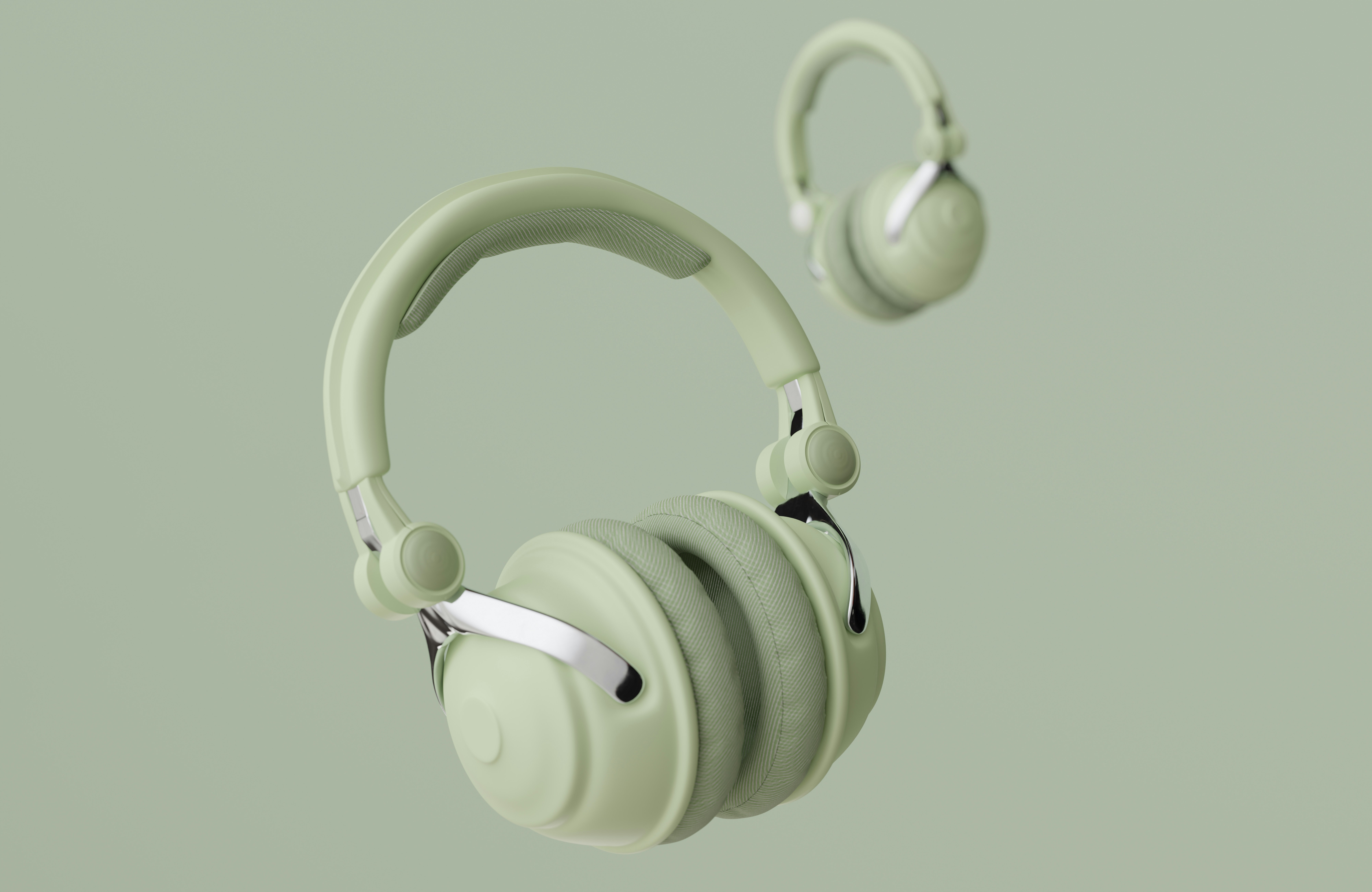 A pair of headphones floating in the air photo Free 3d Image on Unsplash
