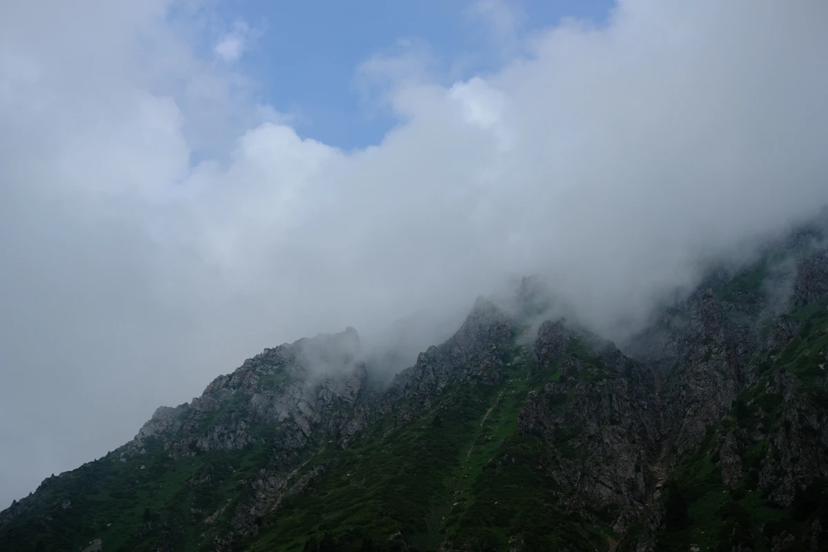 High mountain scenery near Shymbulak above Almaty, Kazakhstan