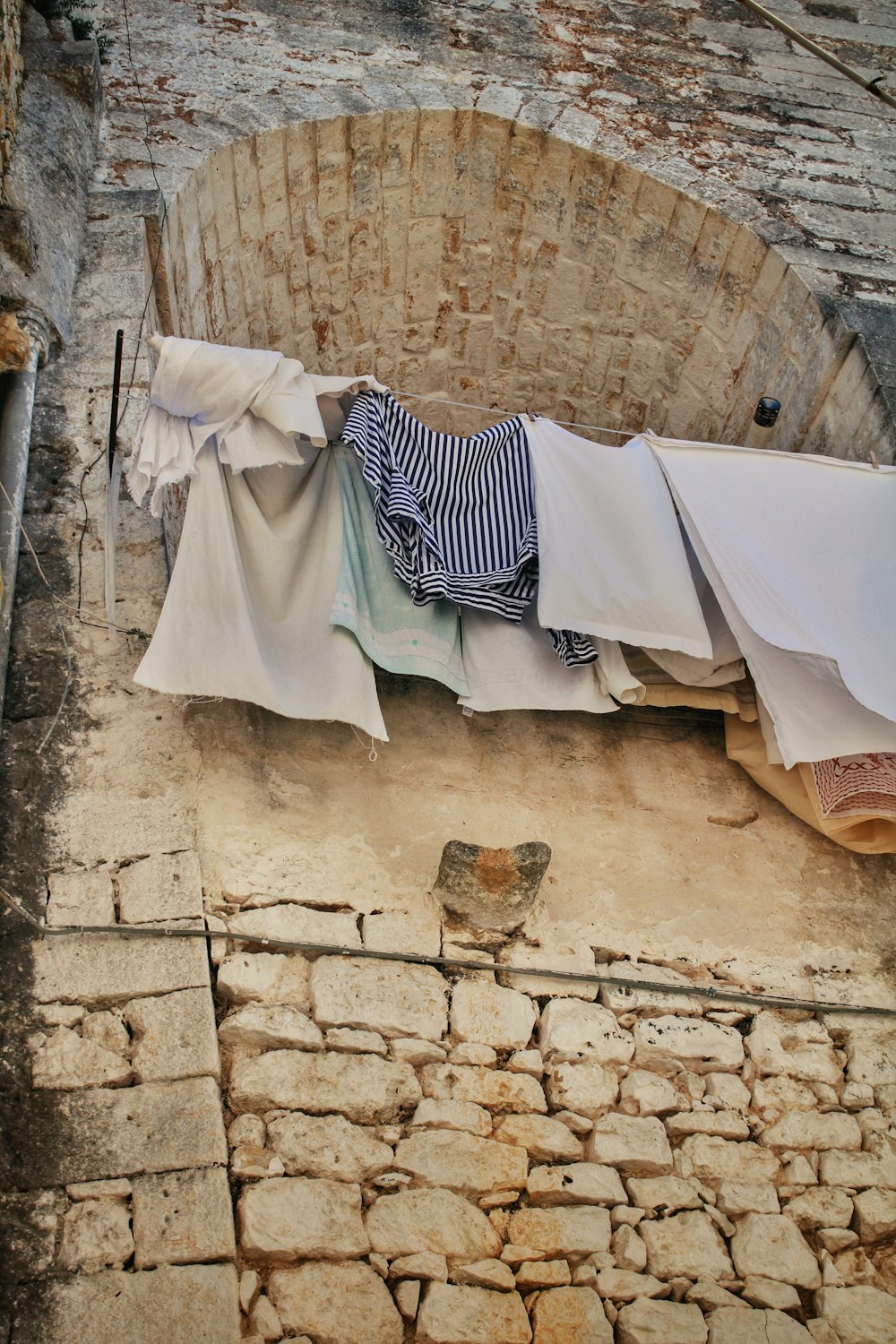 clothes hanging out to dry on a clothes line