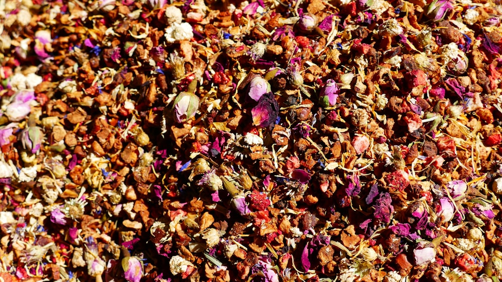 a bunch of flowers that are on a table