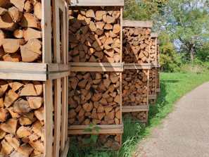 a bunch of logs stacked on top of each other