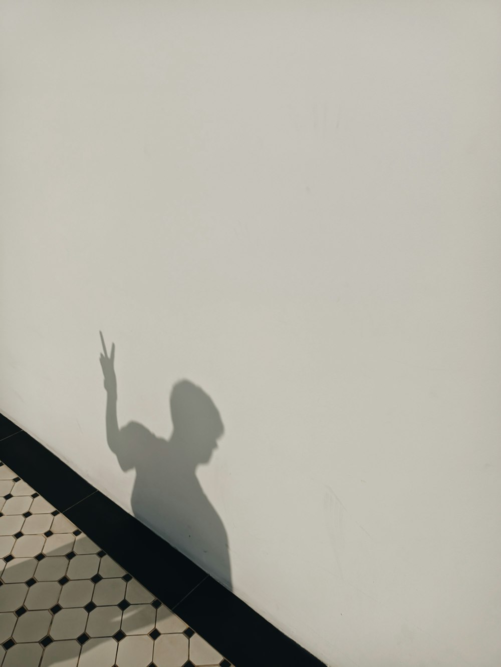 a shadow of a person on a wall