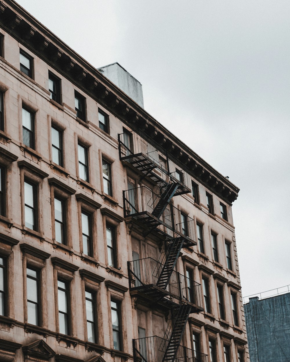 a fire escape on the side of a building