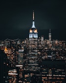 A sleek nighttime cityscape captured with cinematic lighting showcasing real estate expertise.