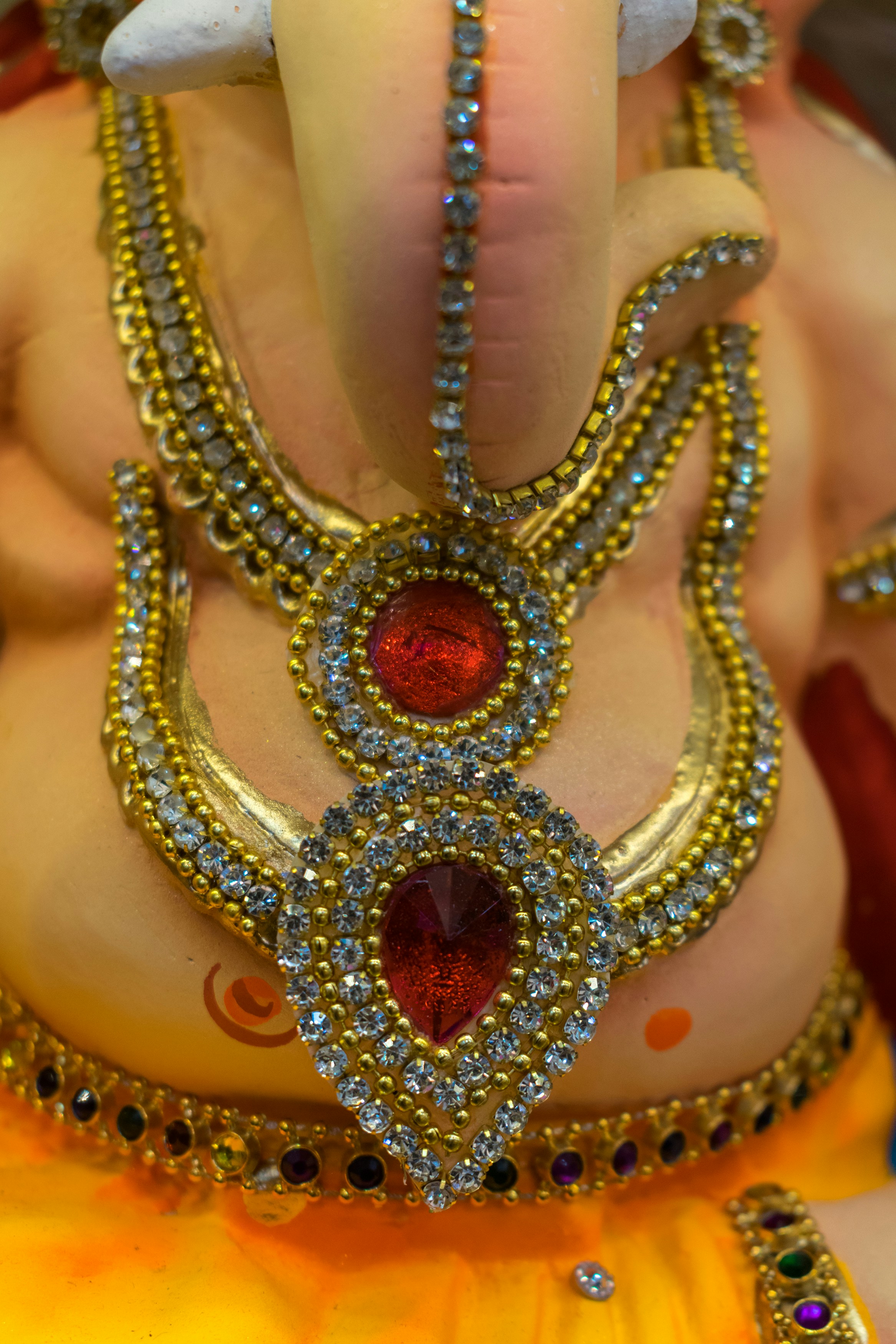 a close up of a statue of an elephant