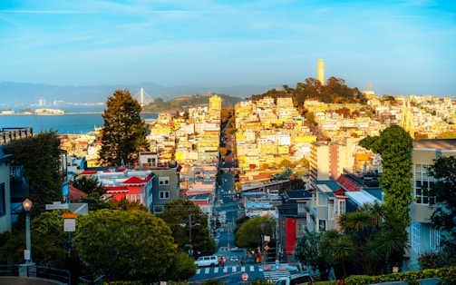 A vibrant urban landscape showcasing architectural diversity.