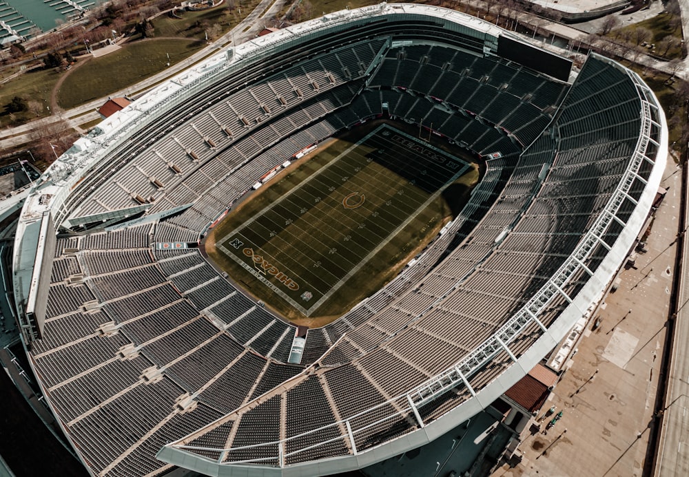 an aerial view of a football stadium