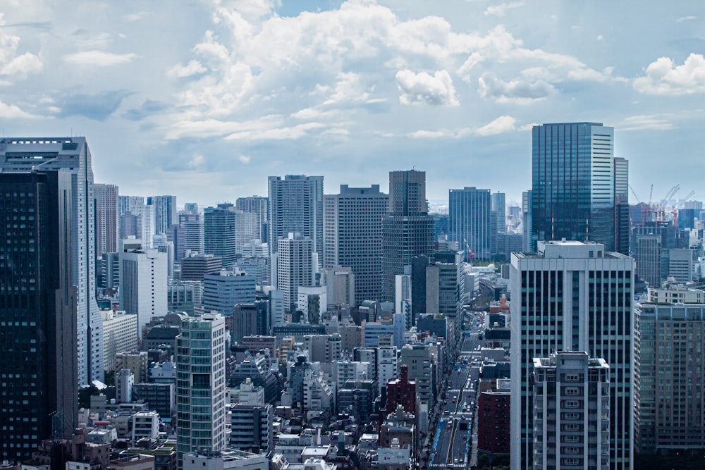 a view of a city from the top of a building