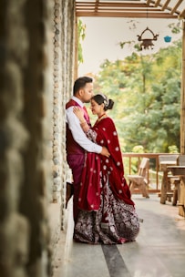 A loving couple surrounded by harmonious vastu symbols.