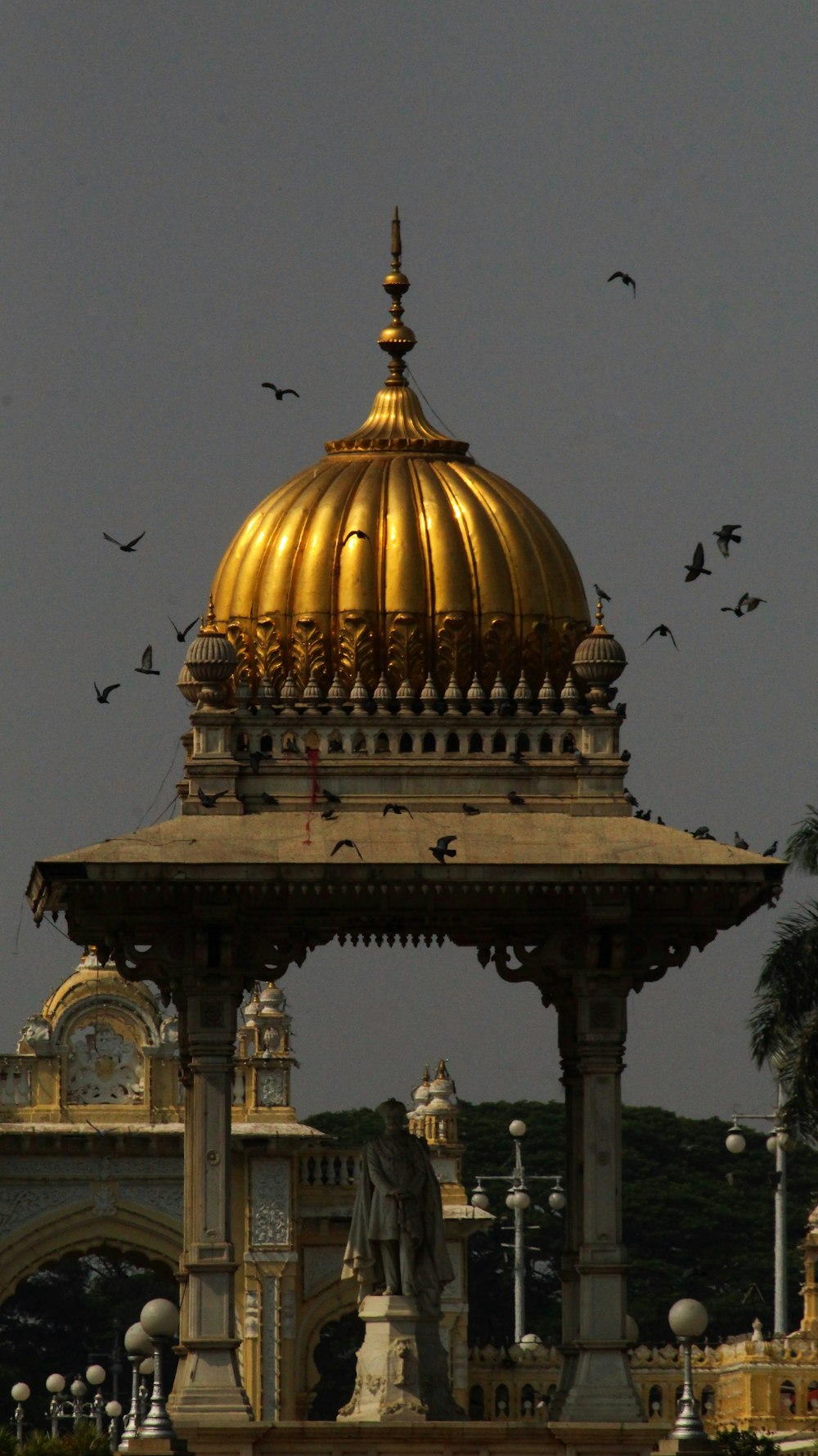 a large golden dome on top of a building