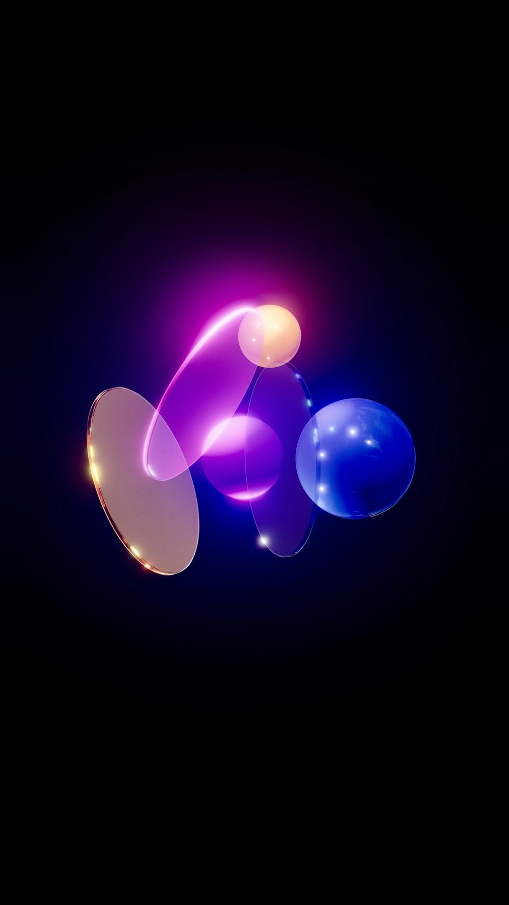a black background with a purple and blue design