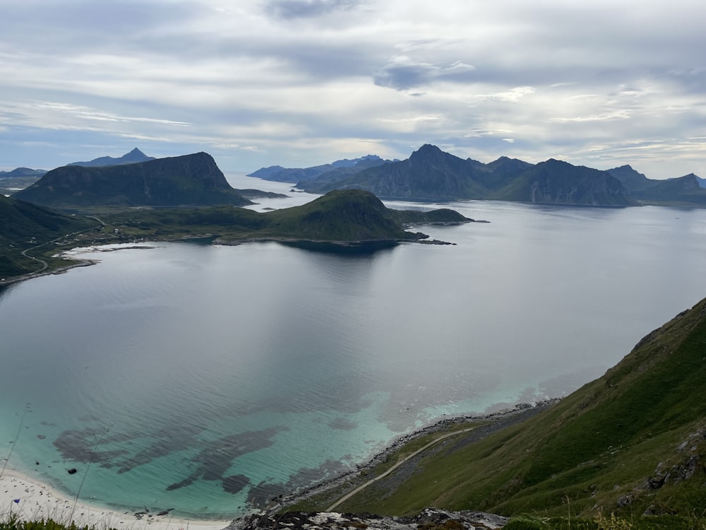 a large body of water surrounded by mountains