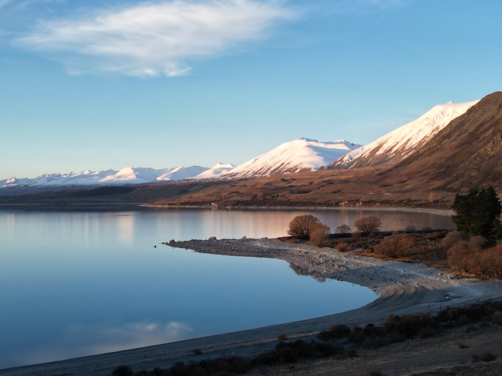 a large body of water surrounded by mountains