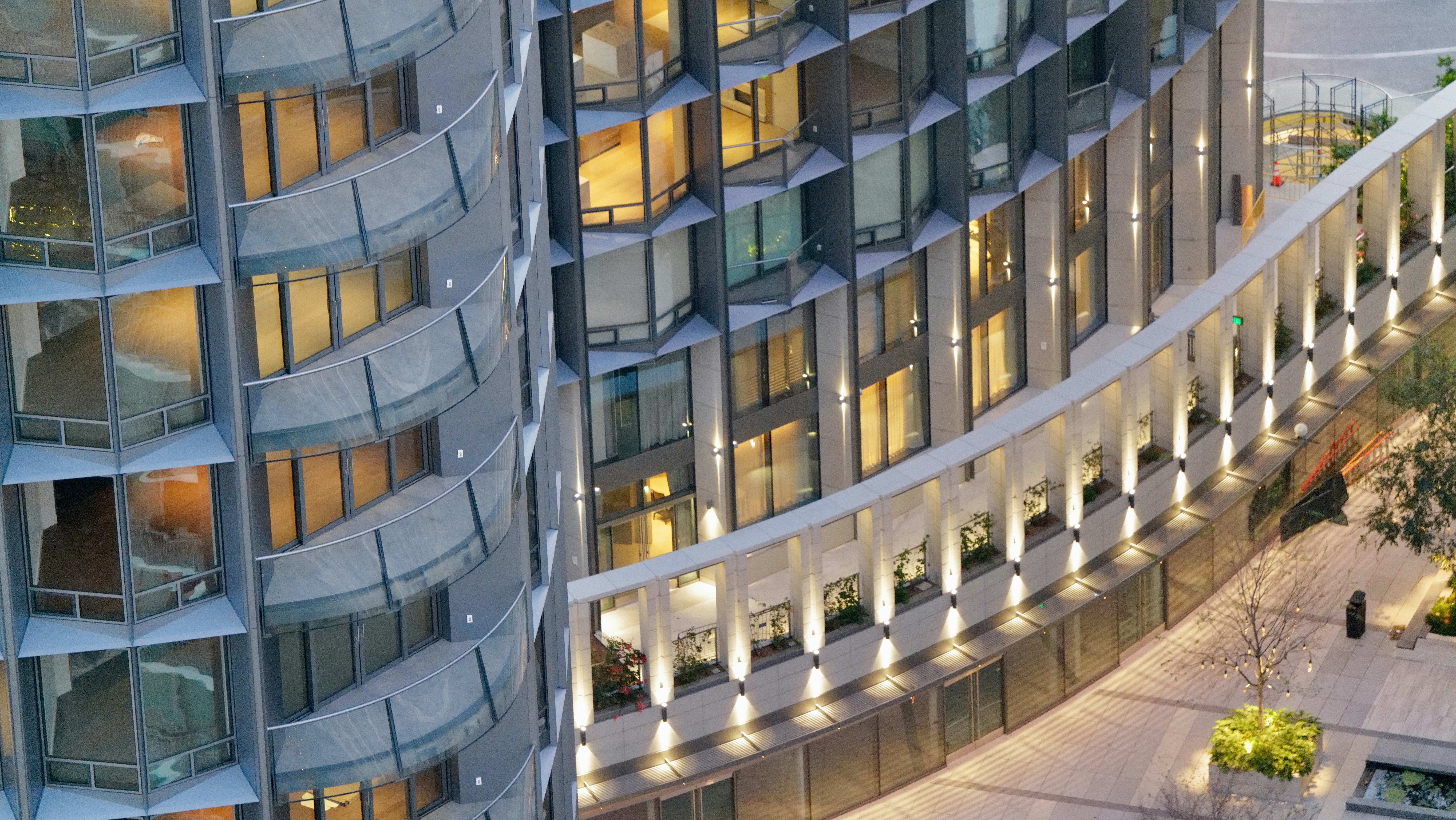 a very tall building with lots of windows