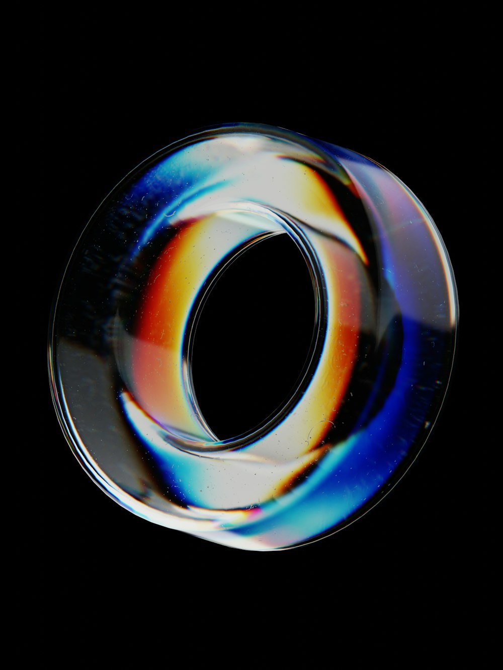 a circular object with a black background