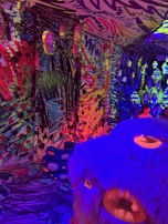 A playful cartoon-style carpet brightening up a child's room with vibrant colors.