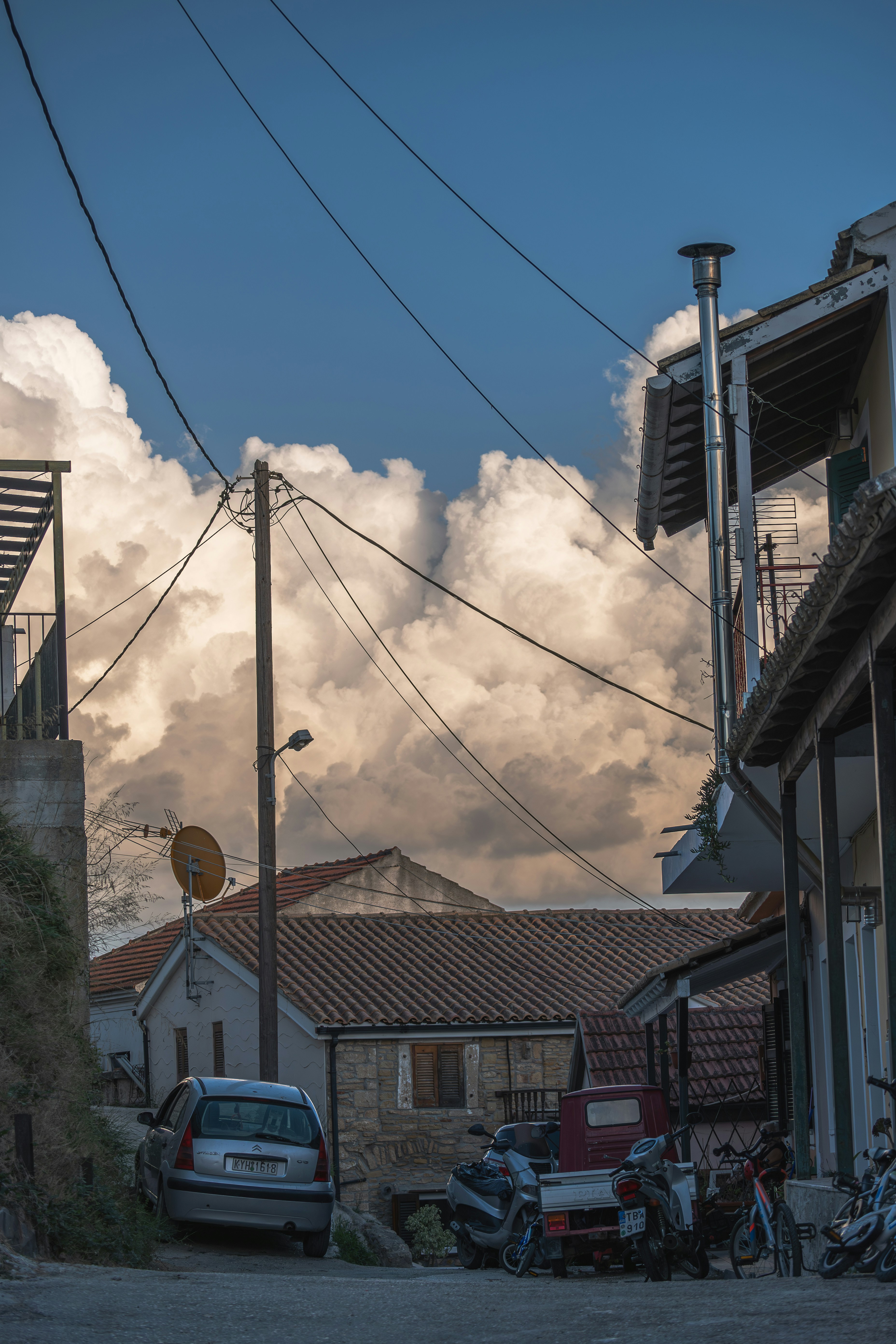a car parked on the side of a road