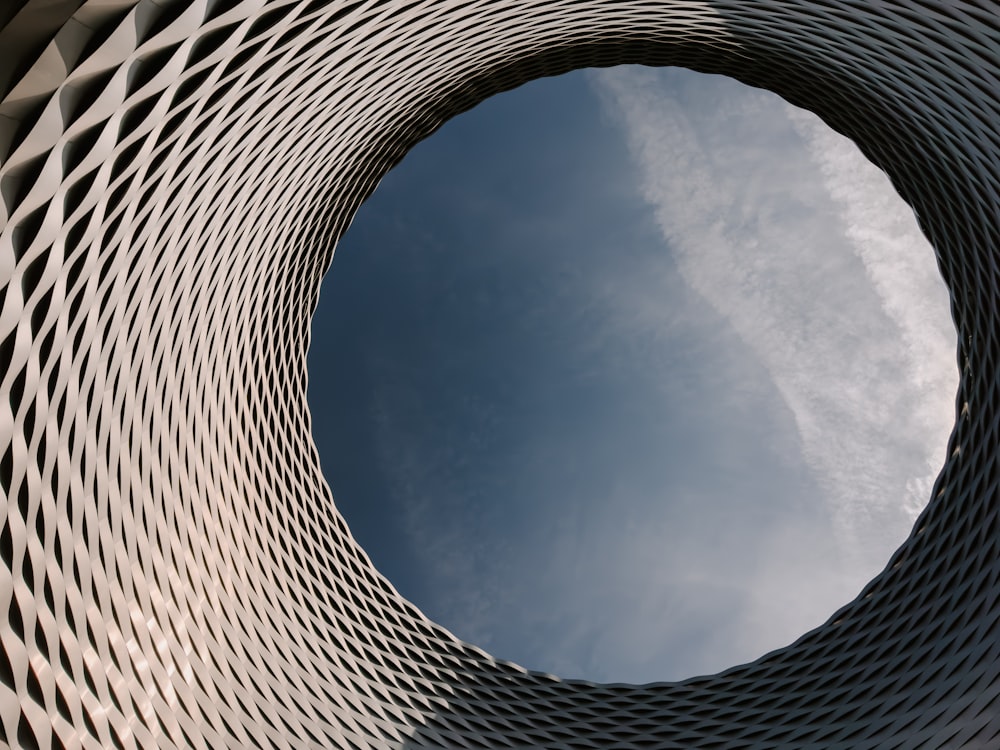 a circular hole in the side of a building