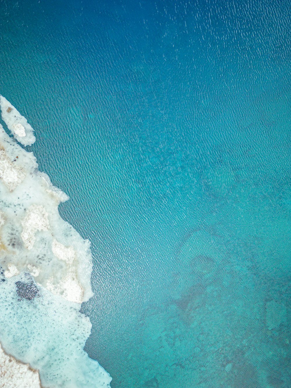 an aerial view of a body of water