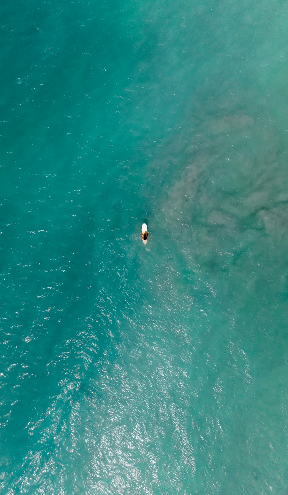 an aerial view of a boat in the ocean