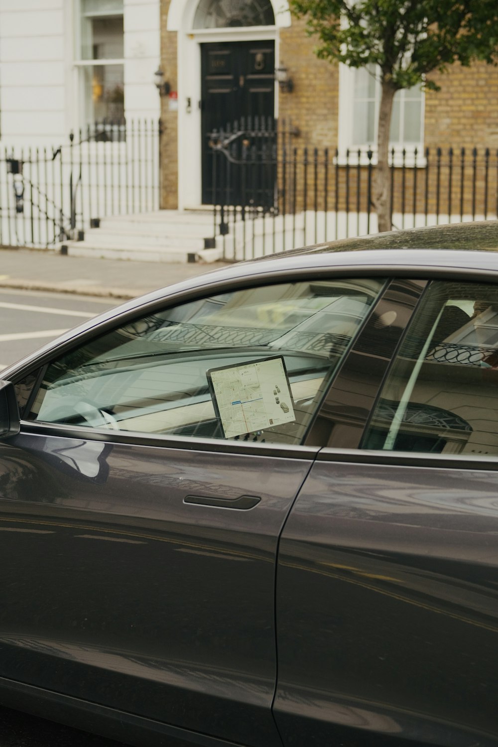 a car parked on the side of the road