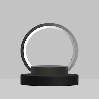 Minimalist 3D render of a modern ring design displayed on a clean white surface