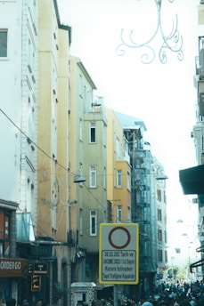 A colorful street scene in Istanbul with bustling markets and historic architecture.