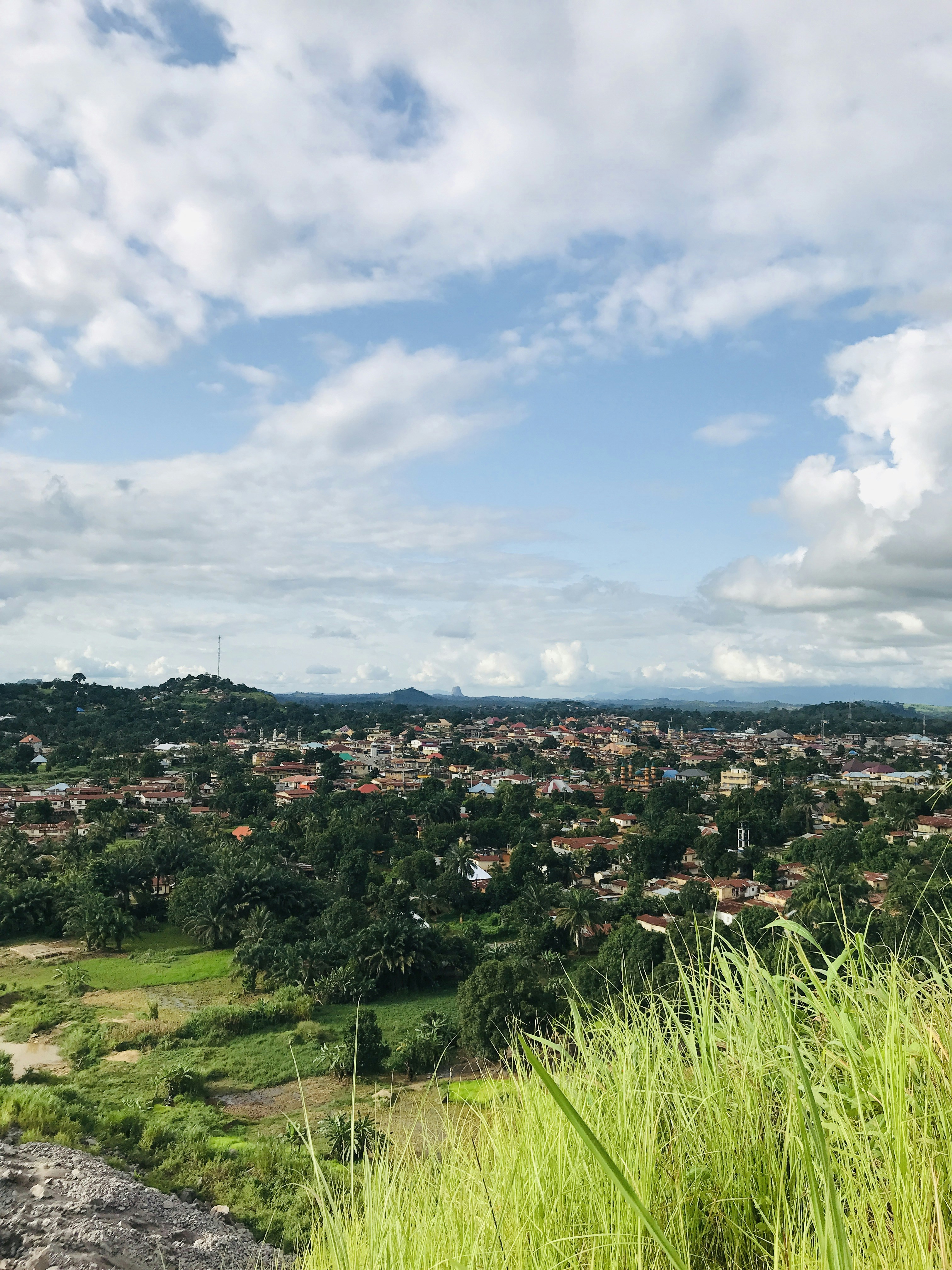 a view of a city from the top of a hill