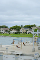 Children playing happily in a safe community playground.
