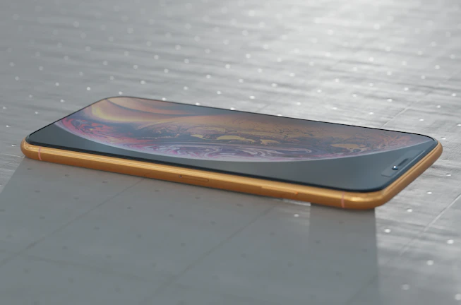 Close-up of black and gold digital menu interface on a smartphone