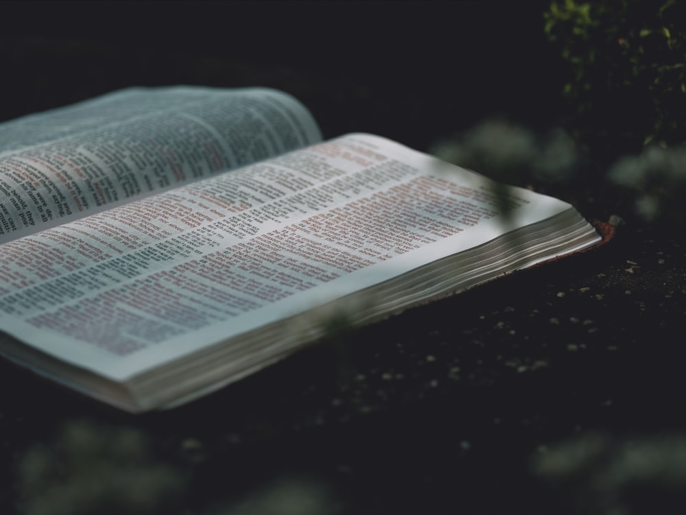 an open book sitting on top of a table