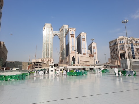 A stunning view of a completed commercial plaza.