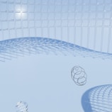 an abstract image of a ball in the middle of a room