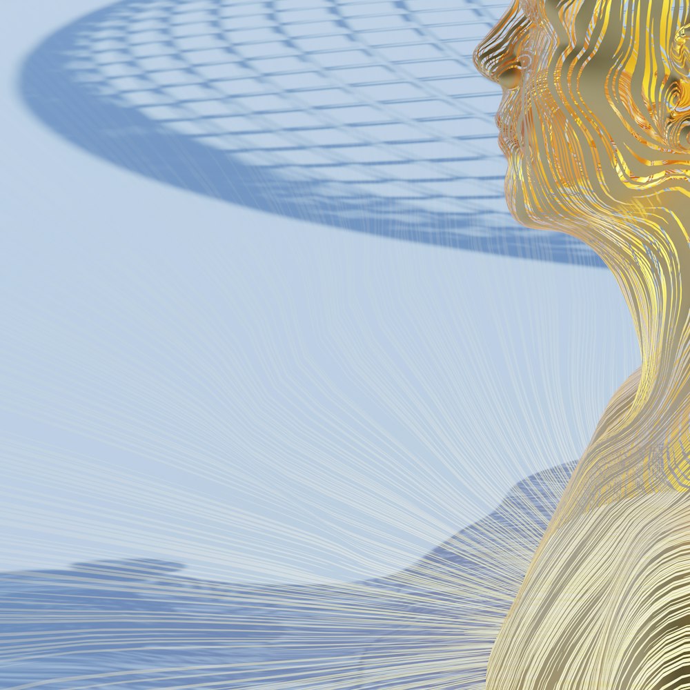 Una imagen digital de la cara y el cabello de una mujer