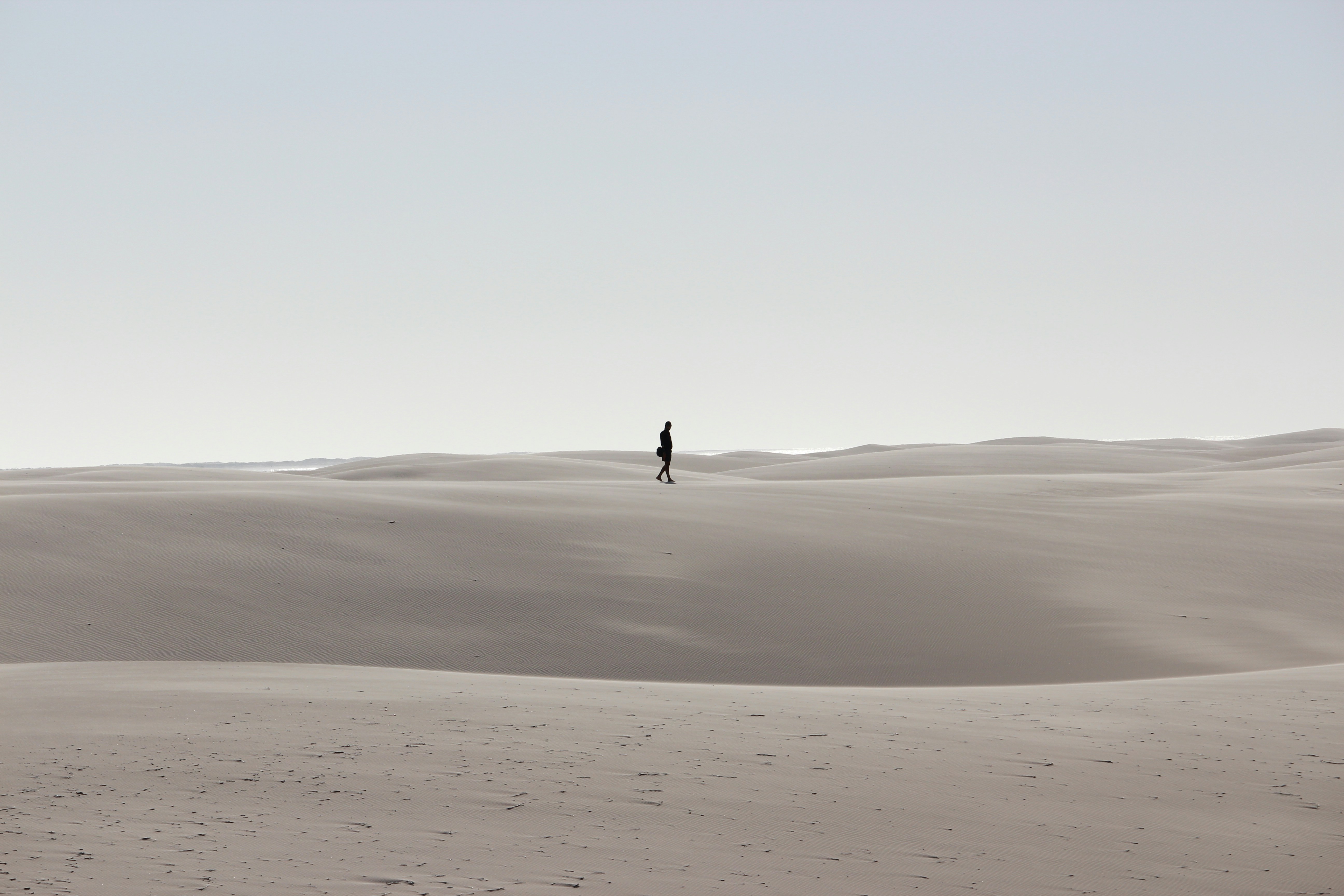 A lone person standing in the middle of a desert photo – Free Natureza ...