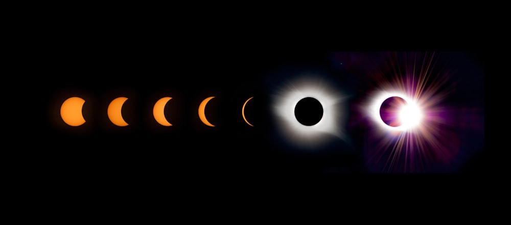 Un eclipse solar se muestra en el cielo oscuro