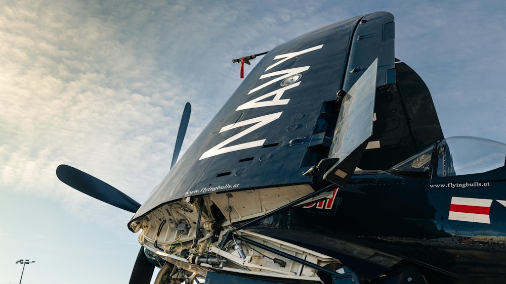 a close up of the nose of an airplane